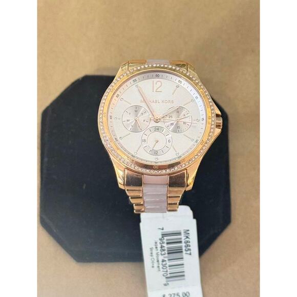 Michael Kors MK6657 Women's Riley Chronograph Two-Tone Stainless Steel Watch - Picture 2 of 5